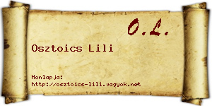 Osztoics Lili névjegykártya