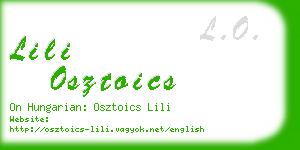 lili osztoics business card